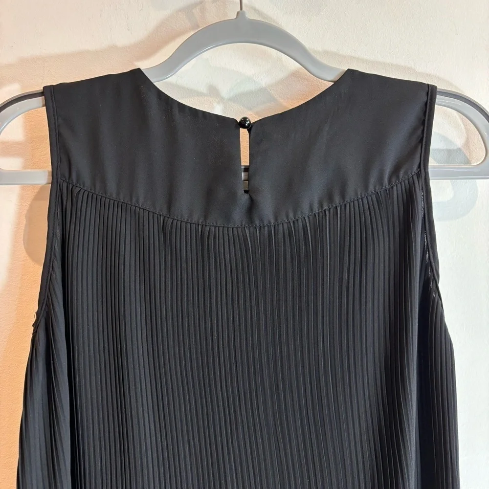 MEIREA FASHION Sz M Micro Pleated Bodice Midi Pleats Ruffle Shift Flowy Dress - Picture 9 of 10